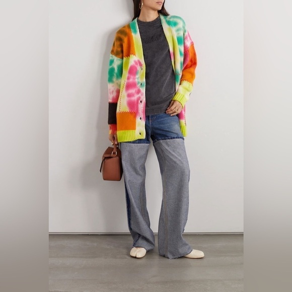 FRAME x Julia Sarr Jamoios Tie Dye Cashmere Cardigan M - Picture 3 of 13